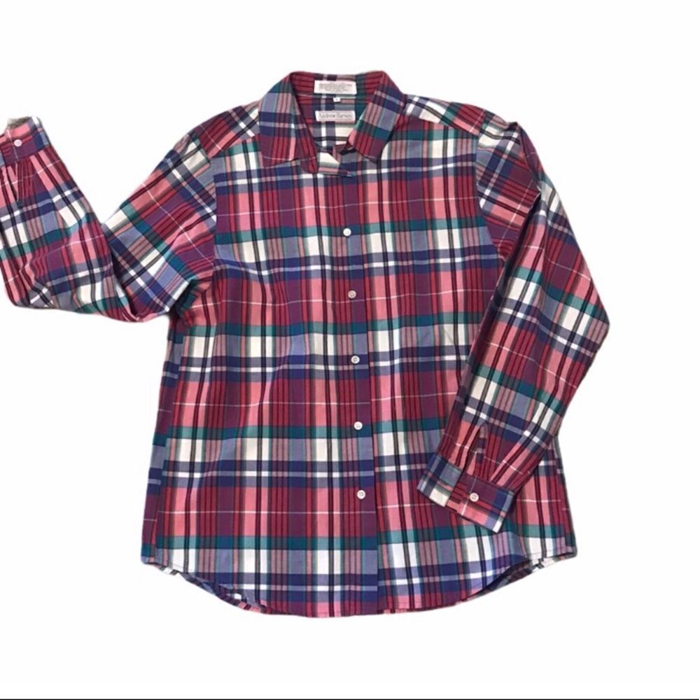 Vintage Andrew Harvey Size 8 Plaid Shirt EUC!